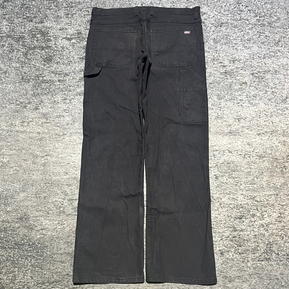 Dickies Carpenter Pants Mens 34x32 Black Canvas Denim Workwear Utility